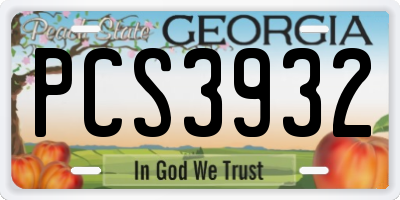 GA license plate PCS3932