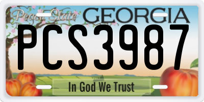 GA license plate PCS3987