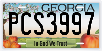 GA license plate PCS3997