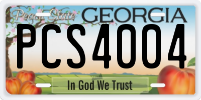 GA license plate PCS4004