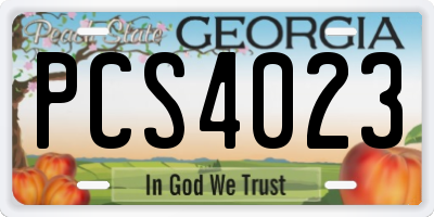 GA license plate PCS4023