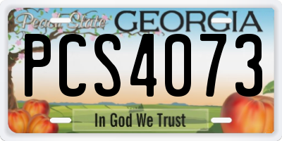 GA license plate PCS4073
