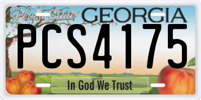 GA license plate PCS4175