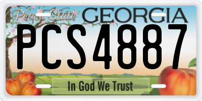 GA license plate PCS4887