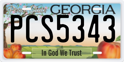 GA license plate PCS5343