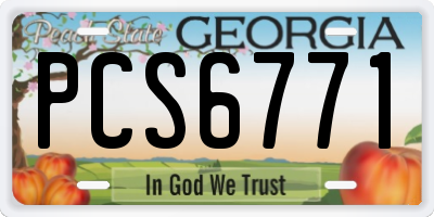GA license plate PCS6771