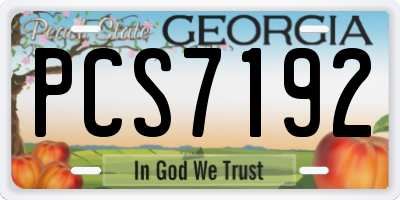 GA license plate PCS7192
