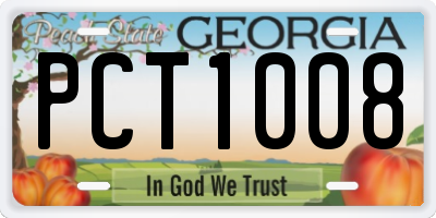 GA license plate PCT1008