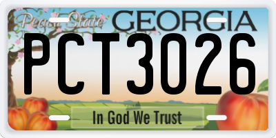 GA license plate PCT3026