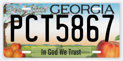 GA license plate PCT5867