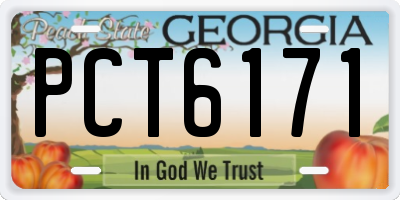 GA license plate PCT6171