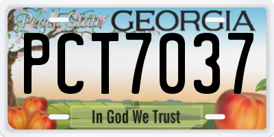 GA license plate PCT7037