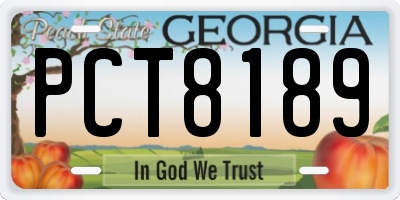 GA license plate PCT8189