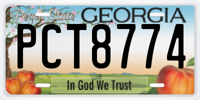 GA license plate PCT8774