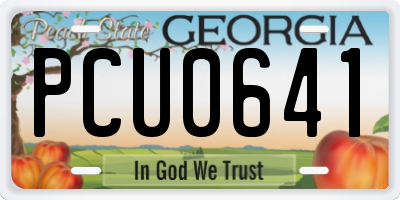 GA license plate PCU0641
