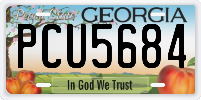 GA license plate PCU5684