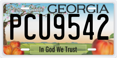 GA license plate PCU9542