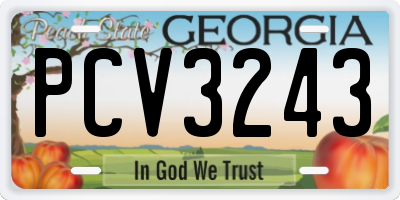 GA license plate PCV3243