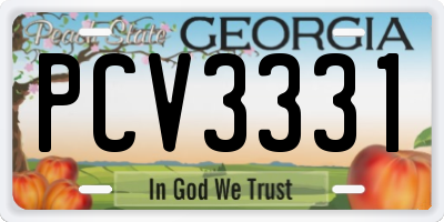 GA license plate PCV3331