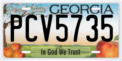 GA license plate PCV5735