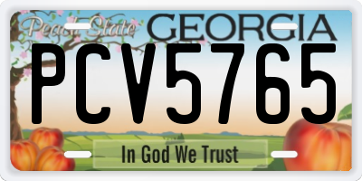 GA license plate PCV5765