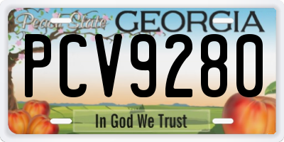 GA license plate PCV9280