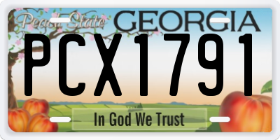 GA license plate PCX1791