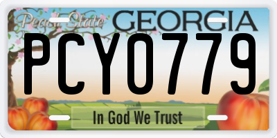 GA license plate PCY0779