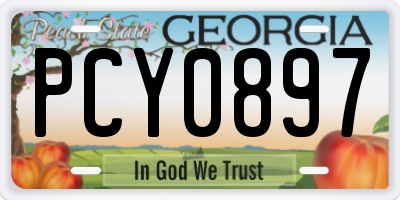 GA license plate PCY0897