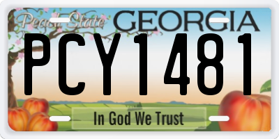 GA license plate PCY1481