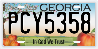 GA license plate PCY5358