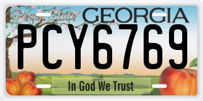 GA license plate PCY6769