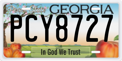 GA license plate PCY8727