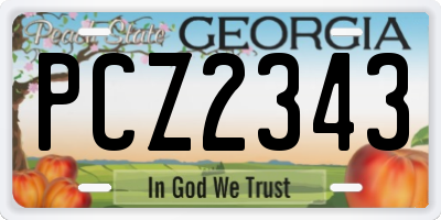 GA license plate PCZ2343