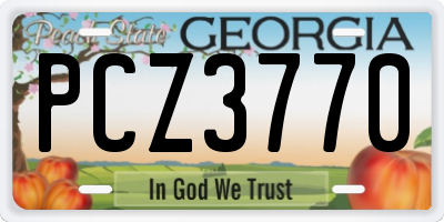 GA license plate PCZ3770