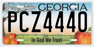 GA license plate PCZ4440