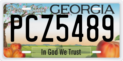 GA license plate PCZ5489
