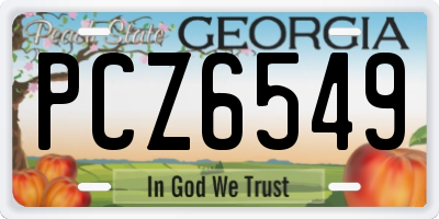 GA license plate PCZ6549