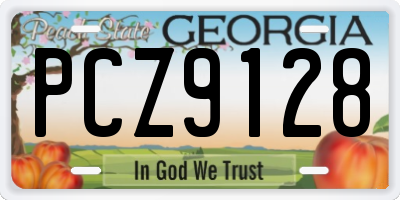GA license plate PCZ9128