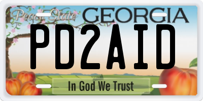 GA license plate PD2AID