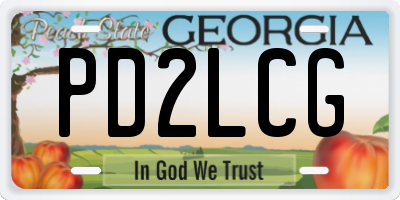 GA license plate PD2LCG