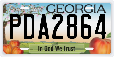 GA license plate PDA2864
