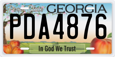 GA license plate PDA4876