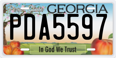 GA license plate PDA5597