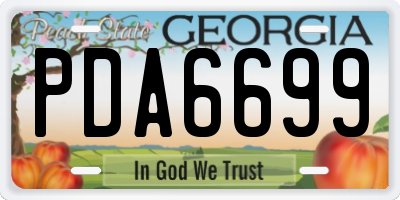 GA license plate PDA6699