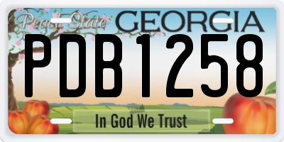 GA license plate PDB1258
