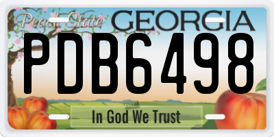 GA license plate PDB6498