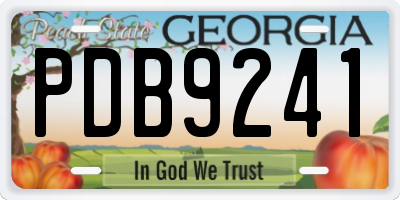 GA license plate PDB9241
