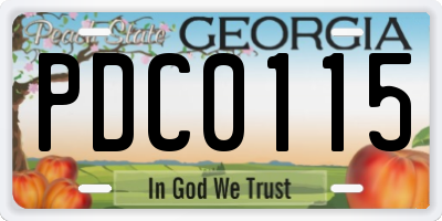 GA license plate PDC0115