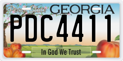 GA license plate PDC4411
